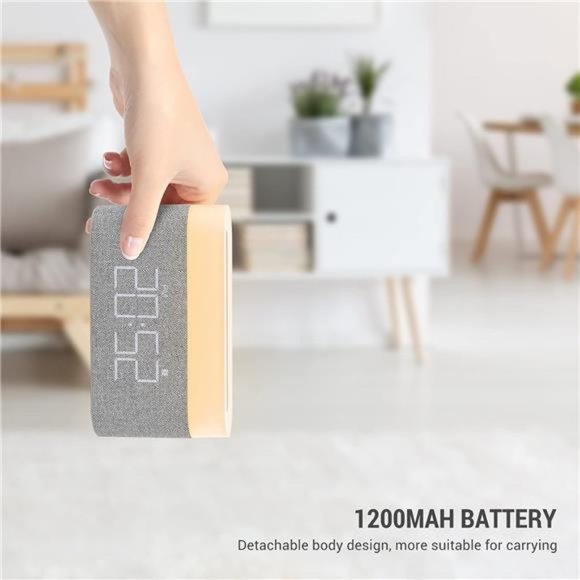 Digital Alarm Clock with LED Night Light Wireless Charging 15W Max Touch Bedside - Picture 2 of 5